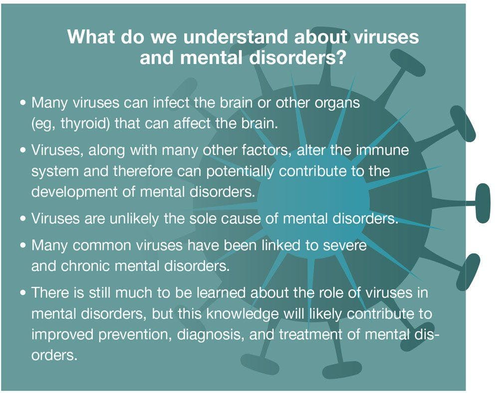 What do we understand about viruses and mental disorders?