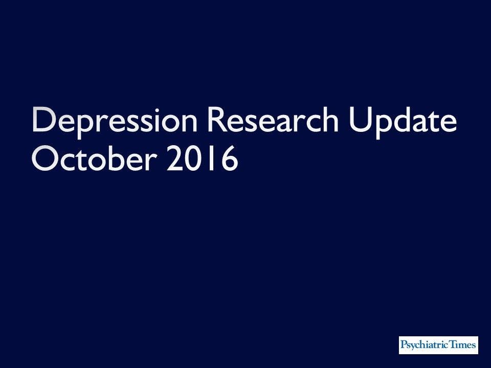 Depression Research Update: October 2016