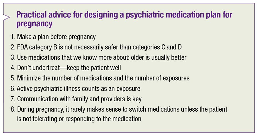 Practical advice for designing a psychiatric medication plan for pregnancy