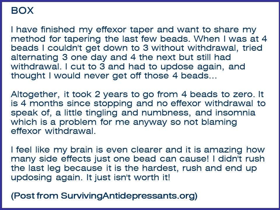Box. Post from SurvivingAntidepressants.org
