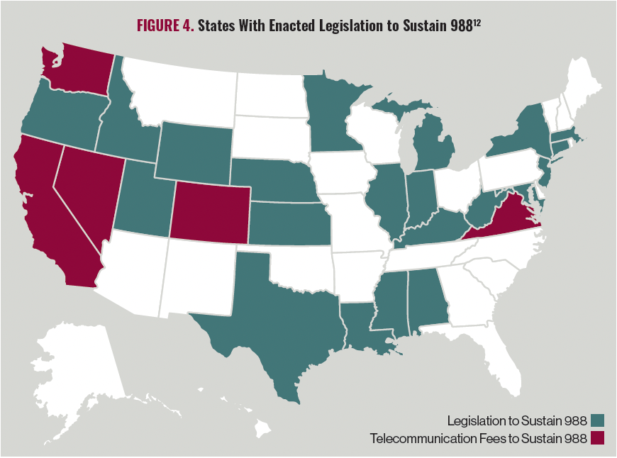 FIGURE 4. States With Enacted Legislation to Sustain 988