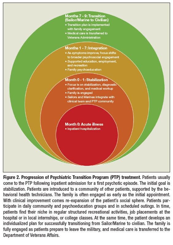 Progression of Psychiatric Transition Program (PTP) treatment.