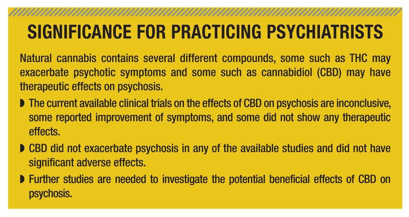 Natural  cannabis  contains  several  different  compounds,  some  such  as  THC  may exacerbate  psychotic  symptoms