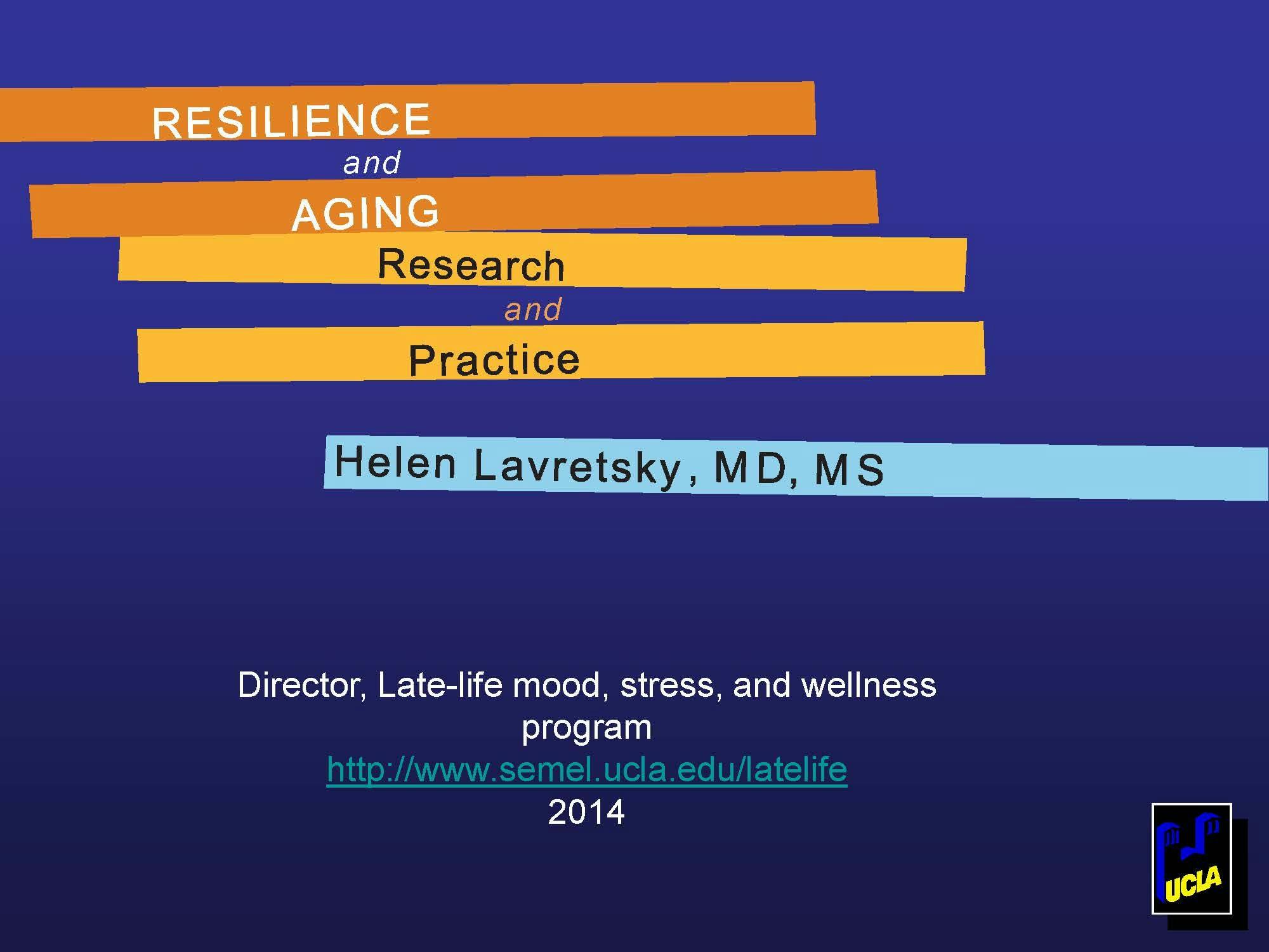 Strategies for Bolstering Resilience in Older Adults