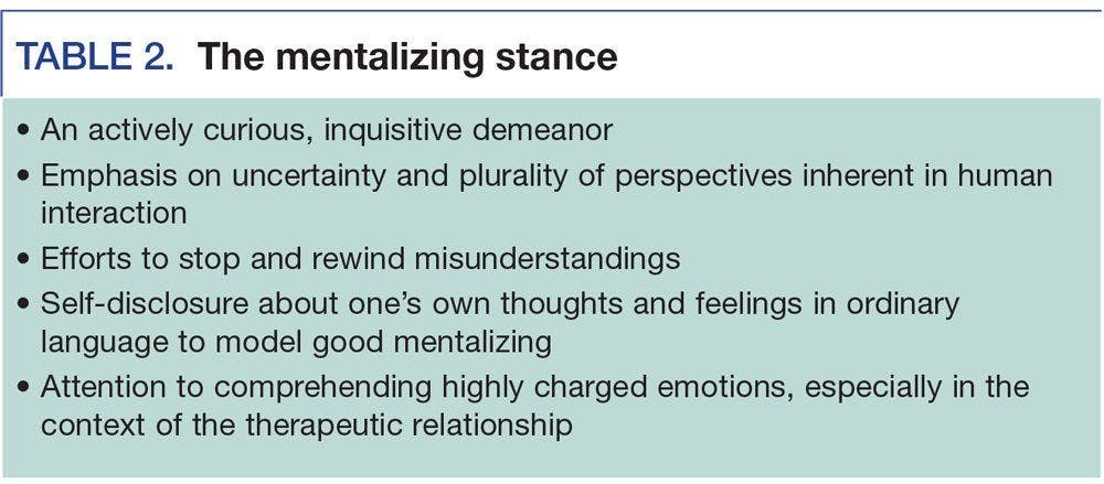 The mentalizing stance