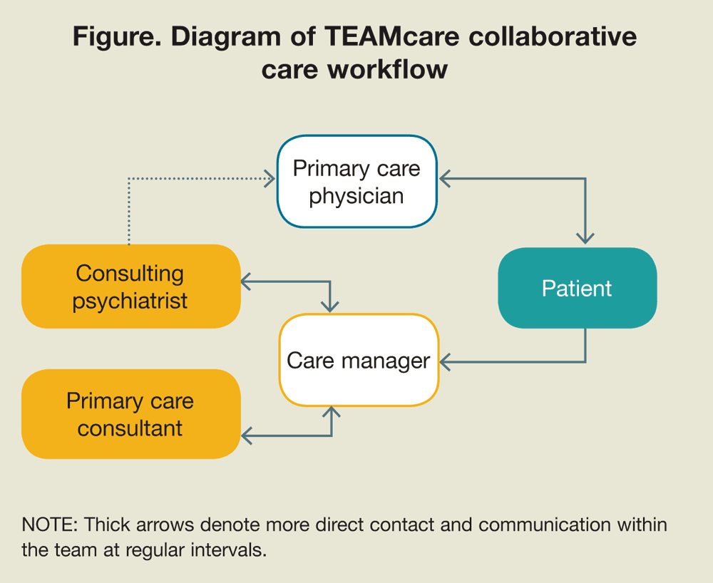 Diagram of TEAMcare collaborative care workflow