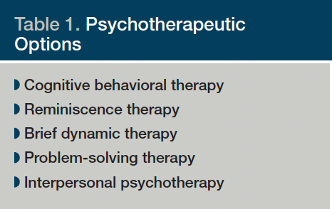 Table 1. Psychotherapeutic Options