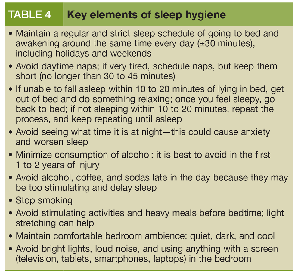 Key elements of sleep hygiene