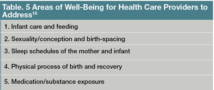 Table. 5 Areas of Well-Being for Health Care Providers to Address